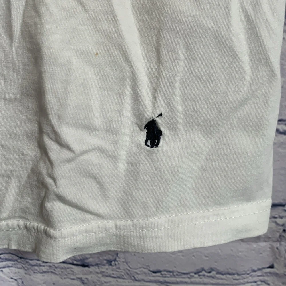 Polo Ralph Lauren Mens V-Neck Short Sleeve Shirt White Size S Minimalist Preppy - Picture 2 of 5